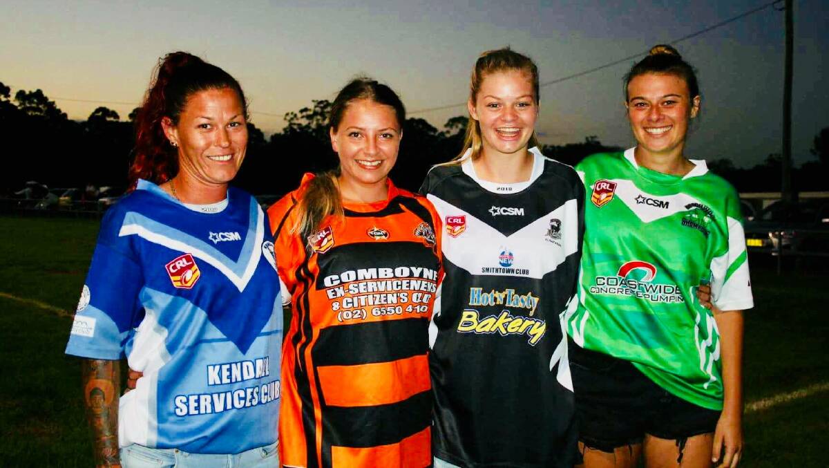 MAKING HISTORY SOON: Corina Latimore, Stephanie Ostler, Larissa Ward and Nicole Pender are getting ready for the Hastings League Women's Tackle Competition.