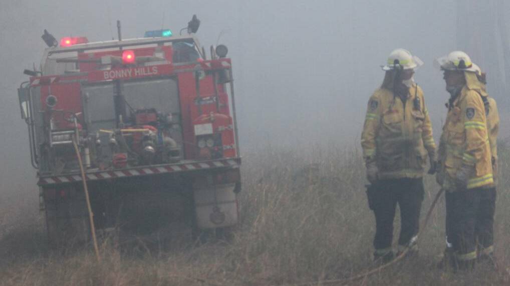 Rural Fire Service volunteers at the Lindfield Park Road blaze last weekend.