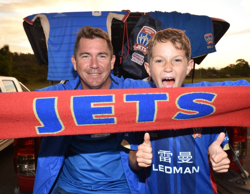 Screaming for success: Paul and Haine Eames will be in amongst a sea of 30,000 fans at Saturday night's A-League grand final in Newcastle. Photo: Paul Jobber