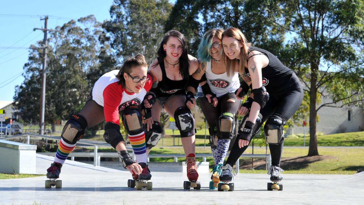 Come and have a look: Carly Best, Lenai McNaughton, Lauren Burrell and Courtney Davies are ready to roll at Wauchope on August 19. Photo: Ivan Sajko