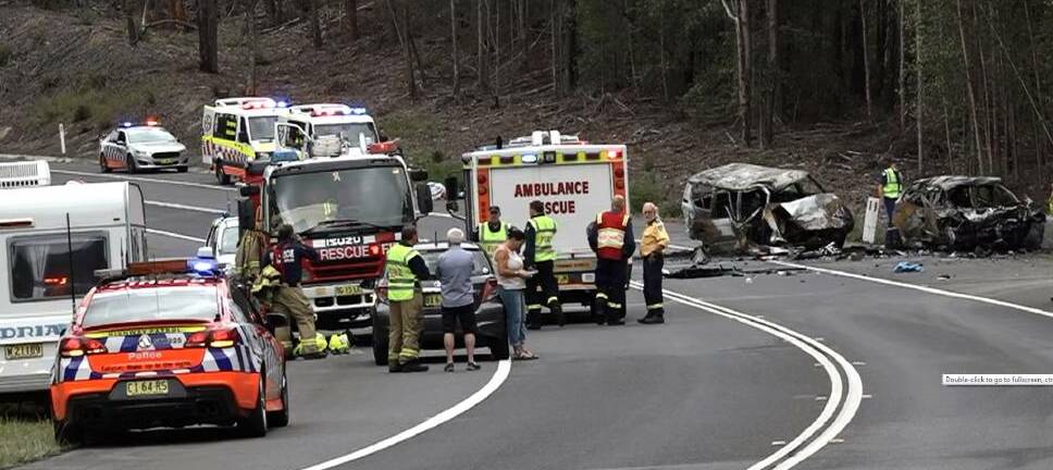 The accident scene at Bendalong on Boxing Day which cost the Falkholt family their lives. Picture: TNV