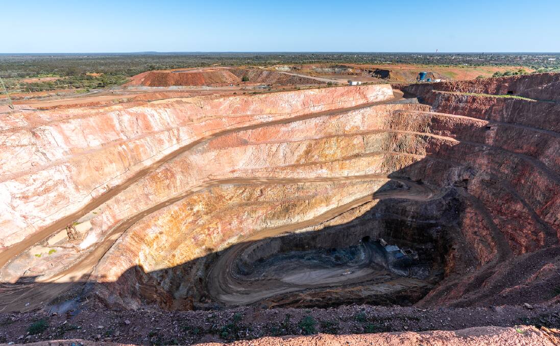 Looking down from Fort Bourke Hill into the open-cut New Cobar Mine.