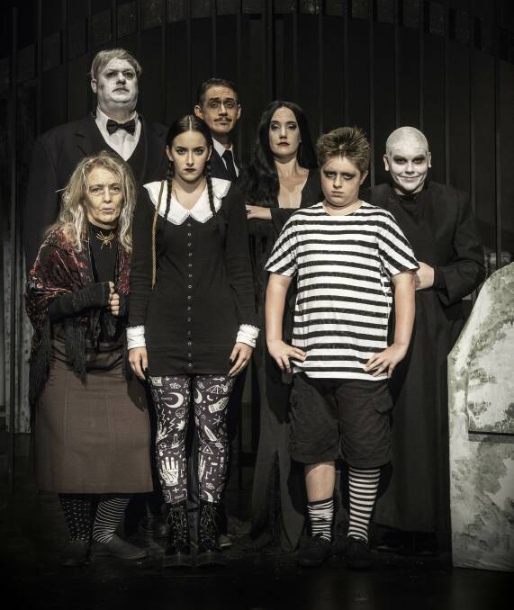 No smiles here: The Addams Family - Lurch, Gomez, Morticia, Fester, Grandma, Wednesday, Pugsley. Photo supplied. Opening night gala May 17, tickets $40, includes a complimentary beverage, program, canapes.