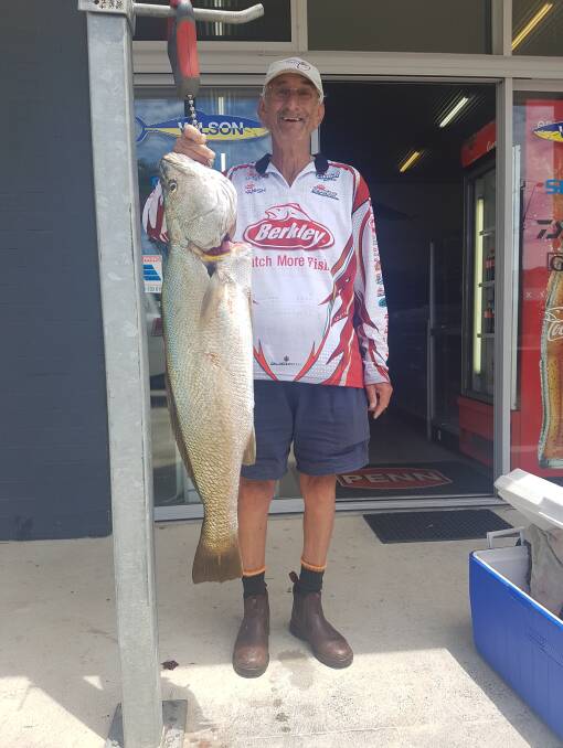 Feast: Our Berkley Pic of the Week is John Acroyd, with his terrific 11.3 kilogram mulloway caught in Lake Cathie on light line and a small soft plastic meant for flathead.