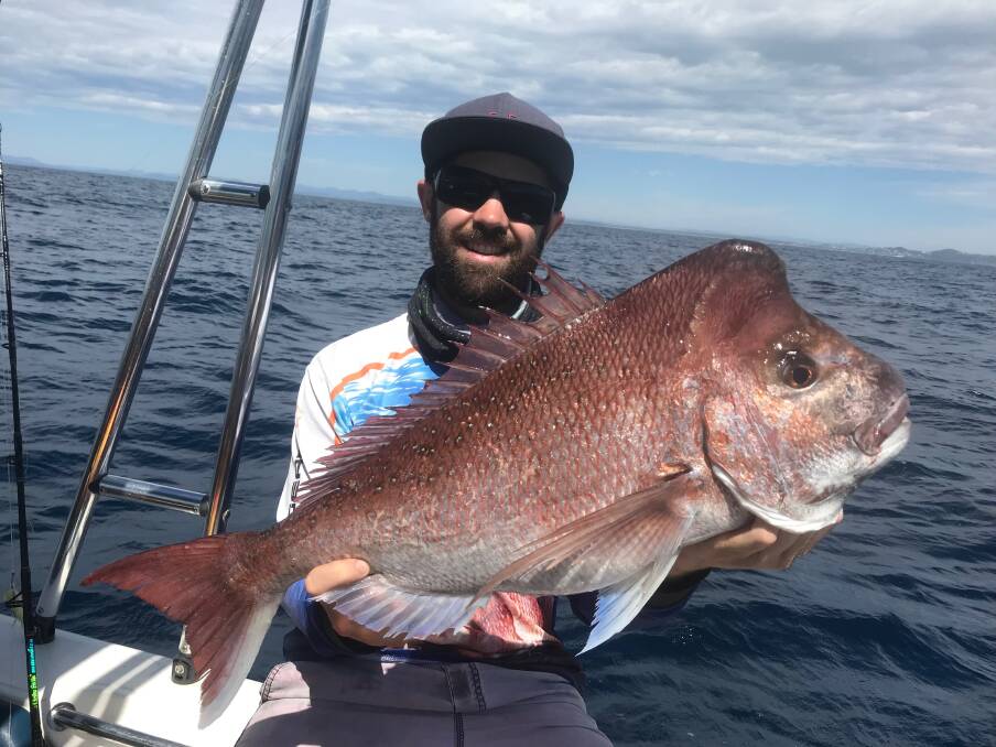 Our Berkley pic of the week is Nathan Brown with this monster snapper he recently battled the wind offshore to score. Photo supplied
 