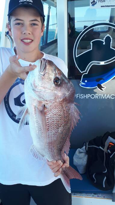 Tasty: Our Berkley Pic of the Week is of Zach from Sydney, who recently caught this nice snapper during a trip out with Fish Port Macquarie Charters.