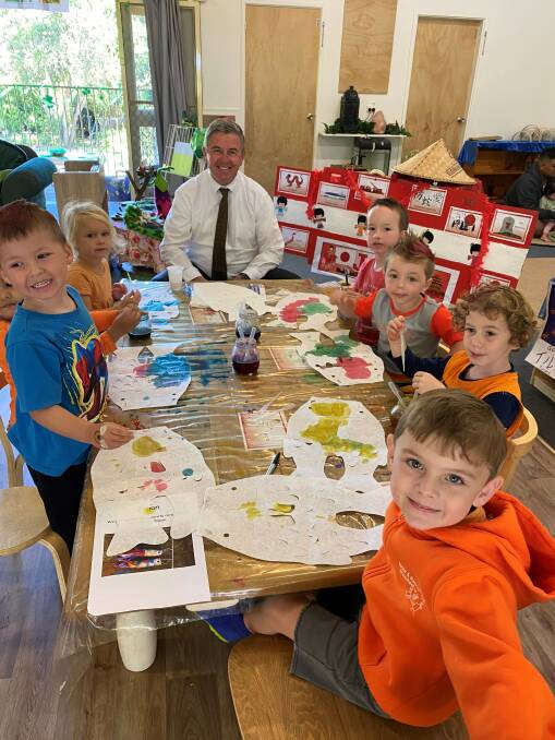 Member for Lyne Dr David Gillespie at Taree Community Preschool. Photo: supplied