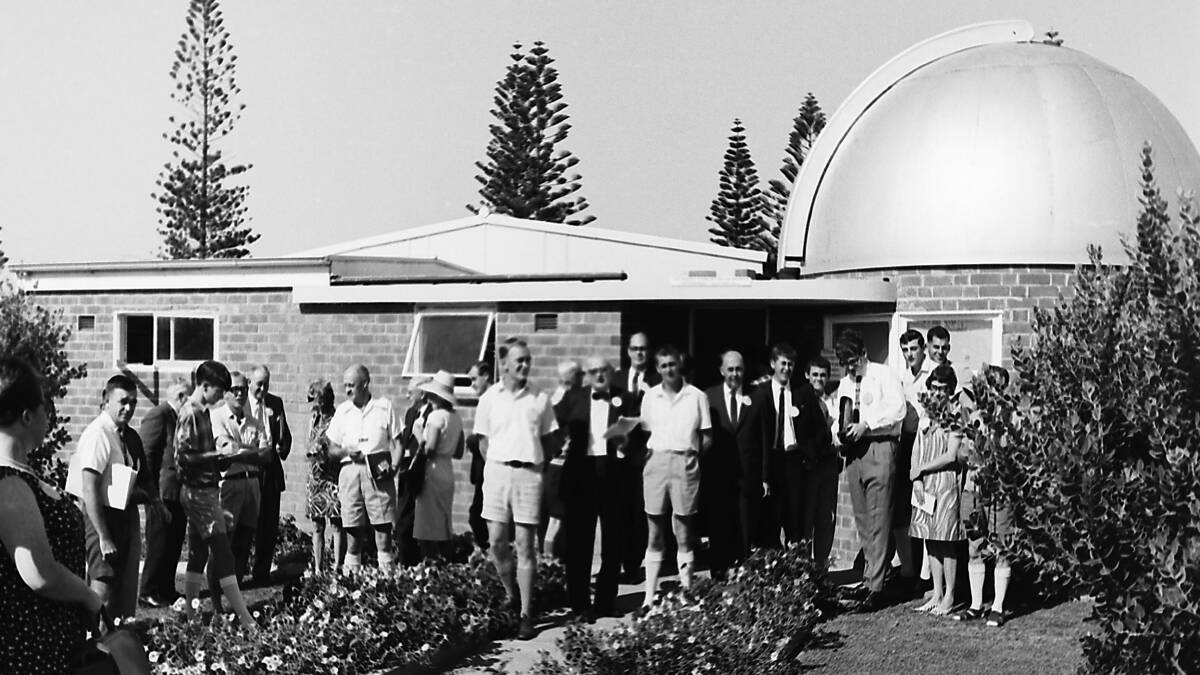 Good attendance: Delegates at the second annual Astronomers Convention outside Port Macquarie Observatory, in Rotary Park, 1968.