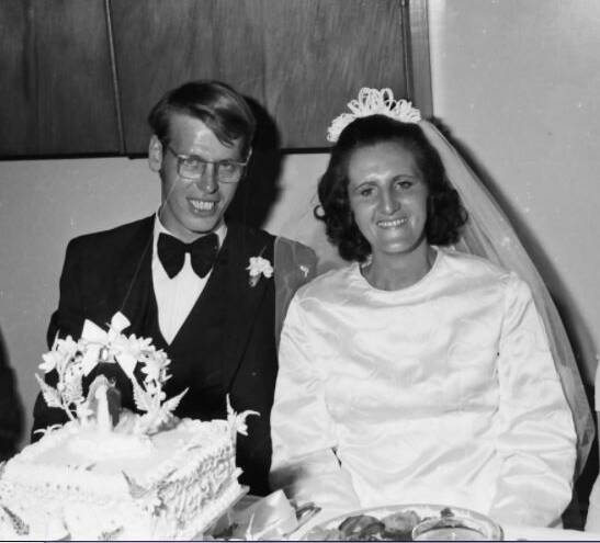 Happy nuptials: Mr and Mrs Paul Steyger at their wedding reception at the Royal Hotel, 1971.
