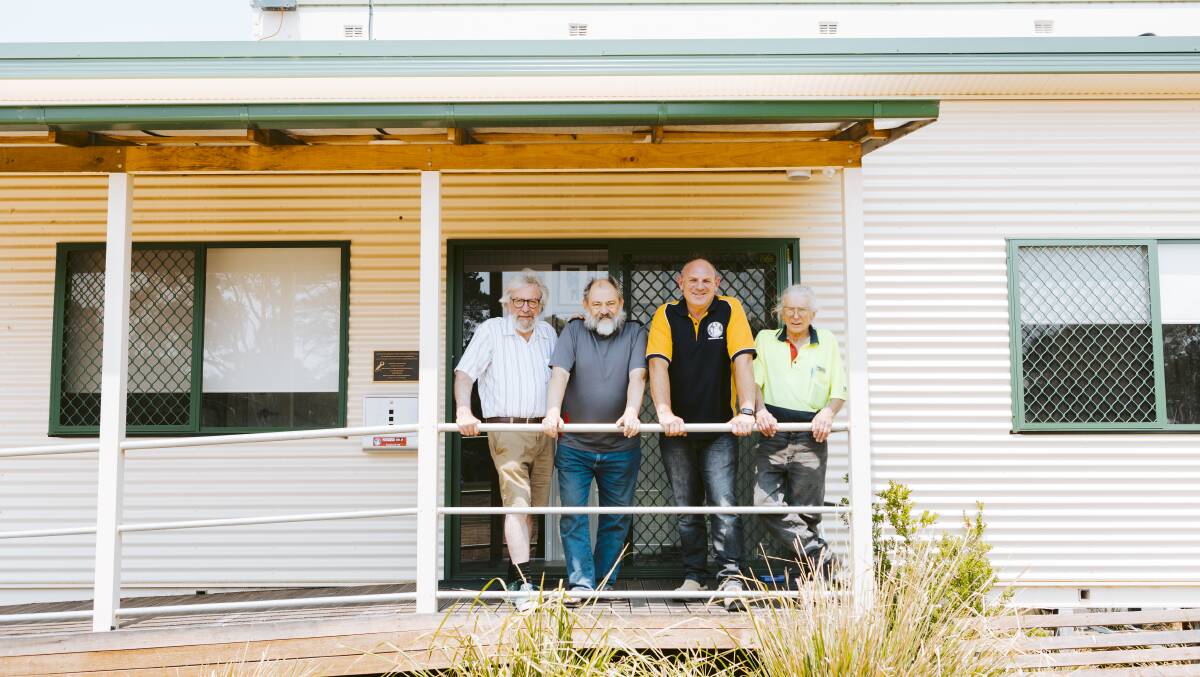 Braidwood FM's Bill McGinnis, Rod McClure, Gordon Waters and Gavin Pillage. The community radio station was a vital source of information during the Black Summer bushfires. Picture: Jamila Toderas