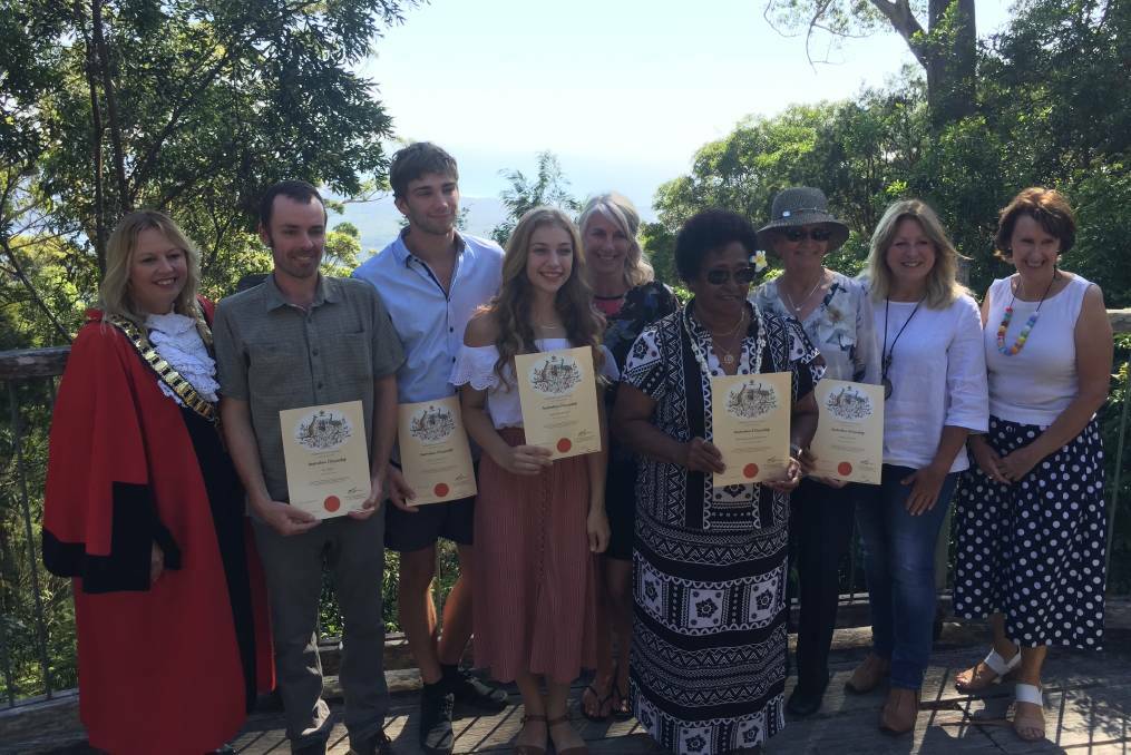 CELEBRATE: The Camden Haven welcomed six new citizens on Australia Day 2019.