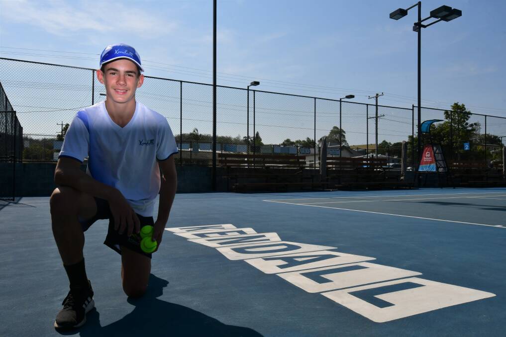 Going back: Jaxson McHugh will head to the ATP Cup in Sydney as a ballkid. Photo: Paul Jobber
