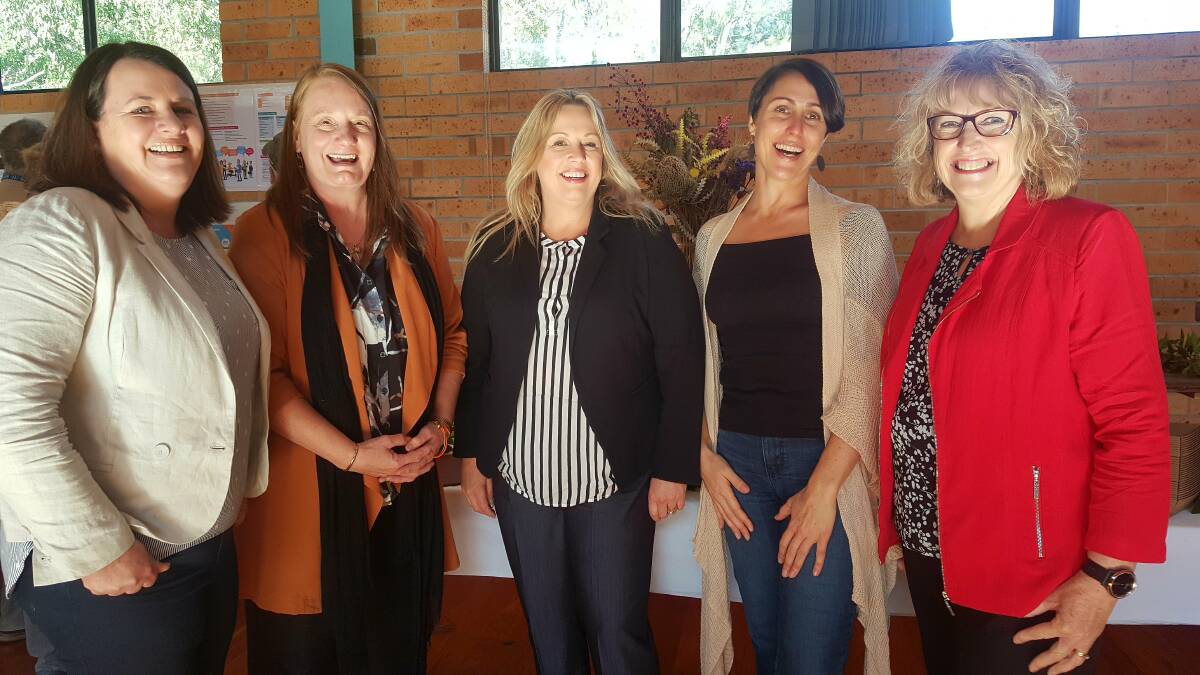 HEALTHY TOWN: Danielle Maltman, Romayne Page, Port Macquarie-Hastings mayor Peta Pinson, Sarah Robin and Glen James at the Healthy Towns Action Plan launch. PHOTO: Laura Telford.