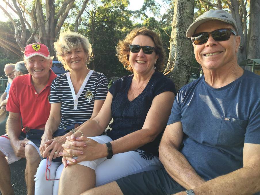 Great day: Peter McCarthy, Christine Harper, Lyn Collins and Tim Collins at Australia Day 2019 celebrations in Laurieton.