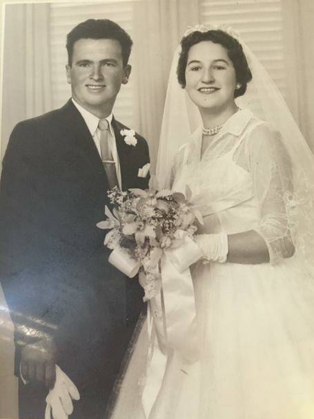 IN LOVE: On their wedding day 60 years ago.