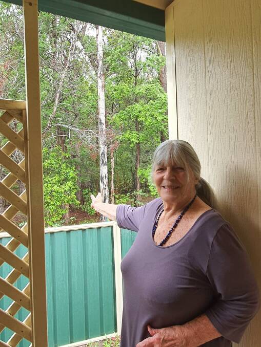 DEAD TREES: Laurieton resident Maggie Adkins said she is concerned about the dead trees around her house.