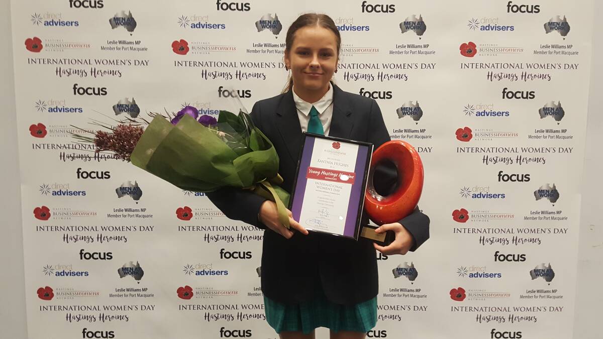 YOUNG HEROINE: Xanthia Hughes was overwhelmed to receive her award. PHOTO: Laura Telford.