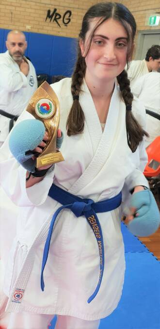 Jade Hilton came first in the 15yrs Girls Sparring