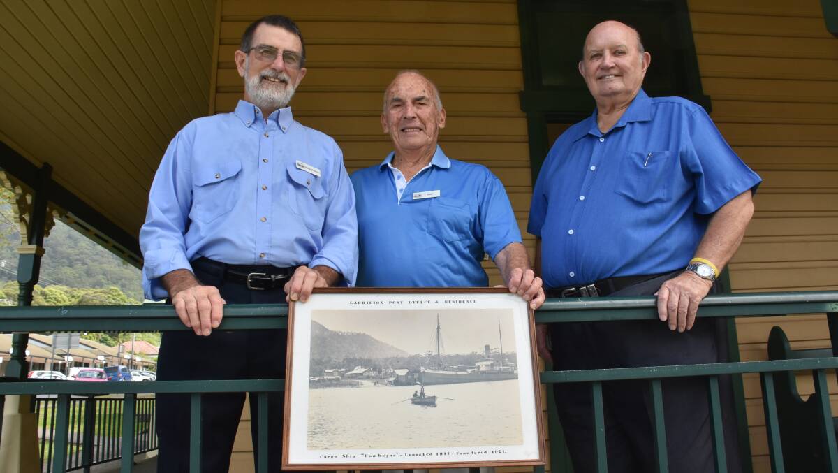 A rich history: Camden Haven Historical Society president Phil Bowman, former president Ralph Ferrett and former president Ray Chesher. Phil is the society's eighth president, Ray was the society's second and Ralph the fifth. 