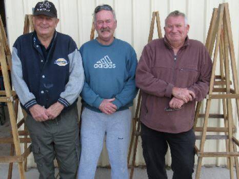 Men's Shed members: Brett Morrow, John White and Greg Hedley. 