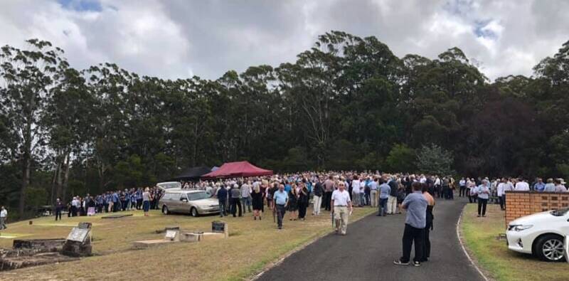 Family and friends gather to remember Andrew Howe on Friday, February 22. Photo: supplied. 