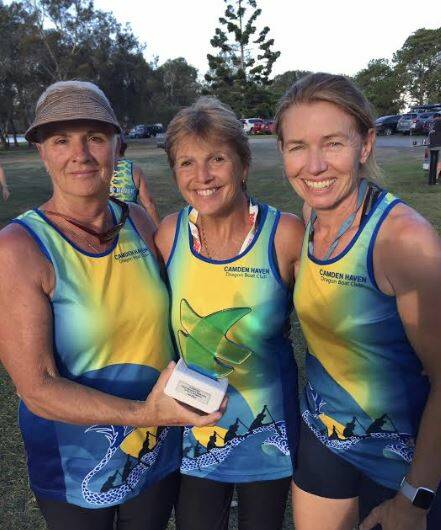 Chris, Gil and Mel achieved second place in the women's 200m sprint. Photo: supplied. 