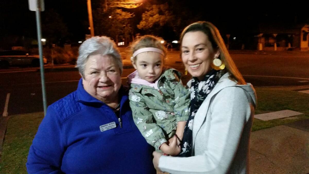 Willow's wish: Quota President Jenny Peters, Willow and her mother Skye. Photo: supplied. 