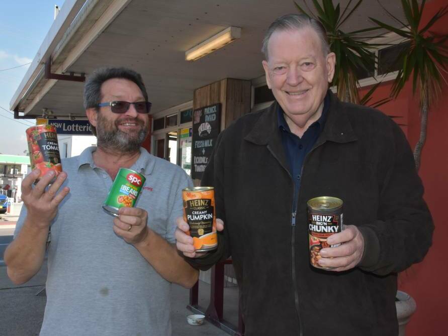 Community donations: Steffan Andler and Theo Hazelgrove want residents to get on board with dropping off non perishable food items to the Kew Corner Store.