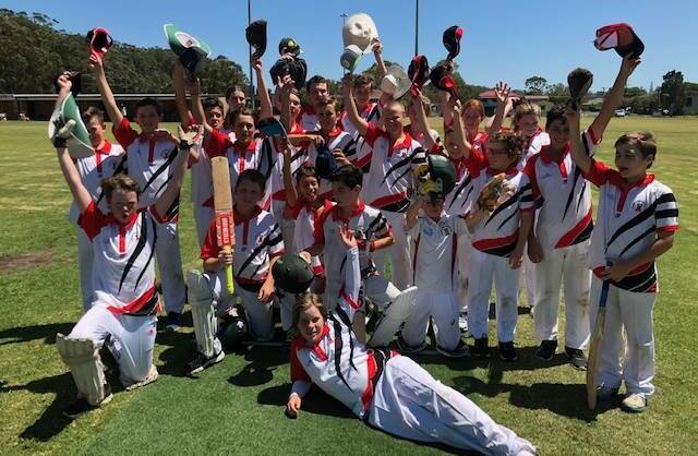 2018 Celebration: The future looks good for Camden Haven Cricket. In 2018 Camden Haven Under 14 White defeated Camden Haven Red at Inmon Oval.Photo: supplied. 