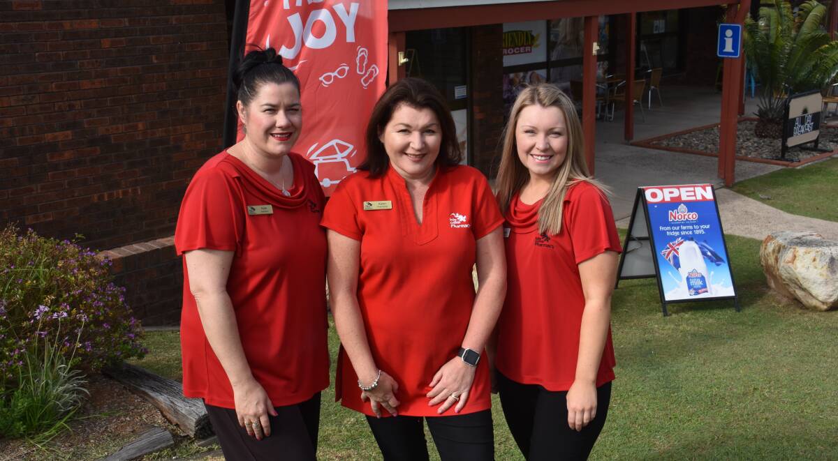 Support for pharmacy: Kylie Ramsay, Karen Rees-Pikett and Kursty Neuss at the Jungarra Crescent location. 