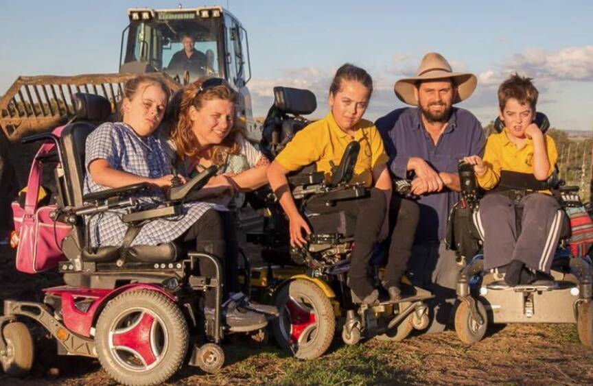The Read triplets live in country NSW, Australia, with their dad and mum, Ben and Jemimah. Photo: supplied. 