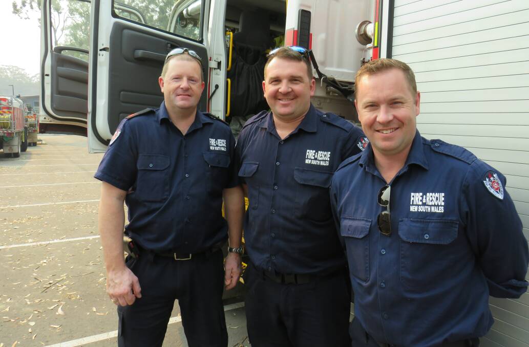 Firefighters Wayne Sly, David McLeod and Matthew Chapman are staying at the CSU residences. 