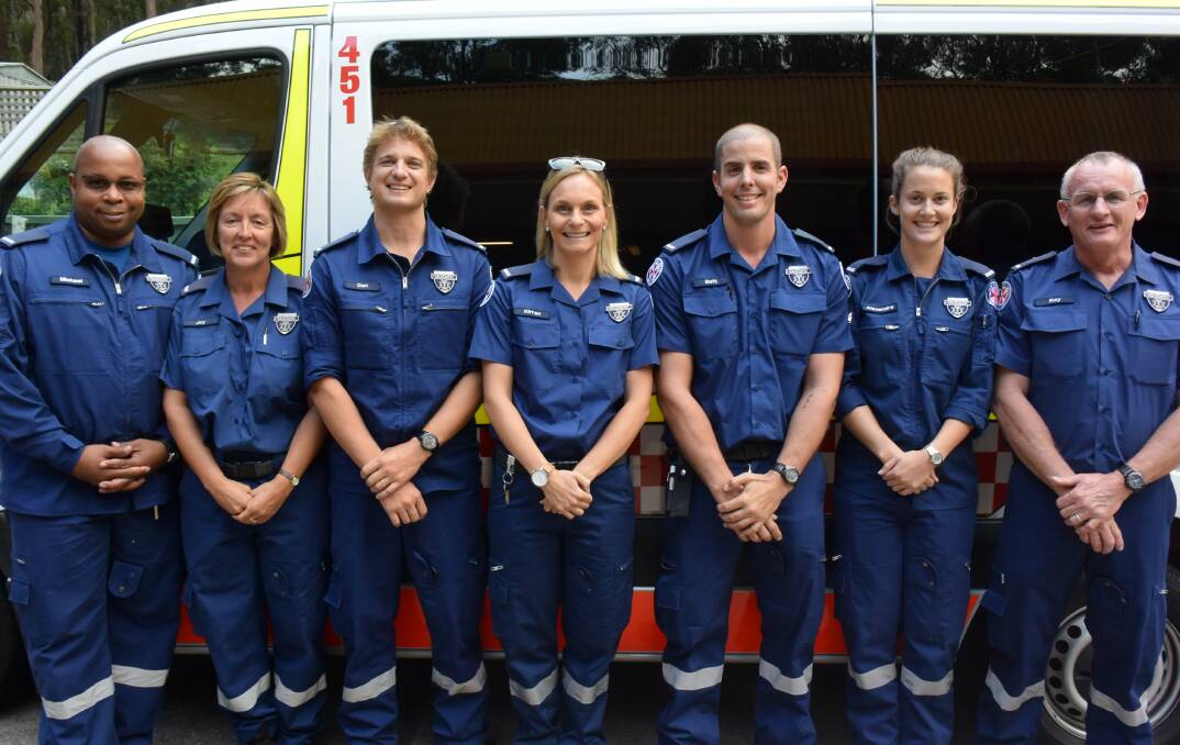 The new staff members at the NSW Ambulance Laurieton station 