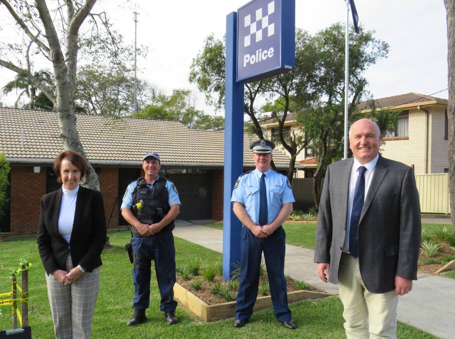 Upgrade delivered: Member for Port Macquarie Leslie Williams, Laurieton Police Senior Constable Mick Walker, Manning Great Lakes Police District Commander, Acting Superintendent Paul Fuller and Minister for Police and Emergency Services David Elliott.