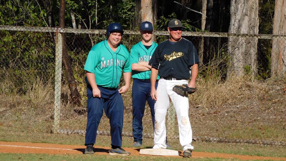 Nick Maxwell (Mariners) and Andrew Taylor (Spartans), with Brock Colley (coaching).
