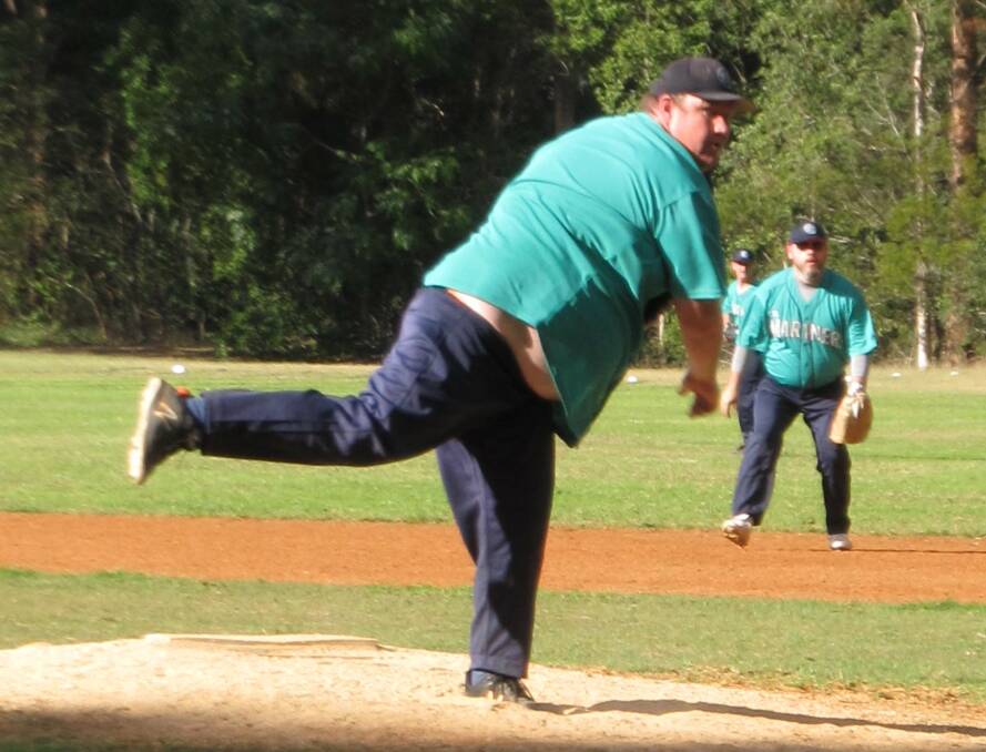 Pitcher Warren Collins throwing from the pitching mound. Photo: supplied. 