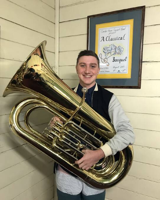 The concert includes a piece which showcases William Jackson on his tuba. Photo: supplied. 