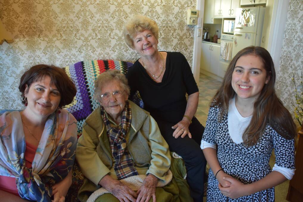 Four generations: Tara Melloish, Hazel Gill, Fae Smallie and Sarah Melloish. 