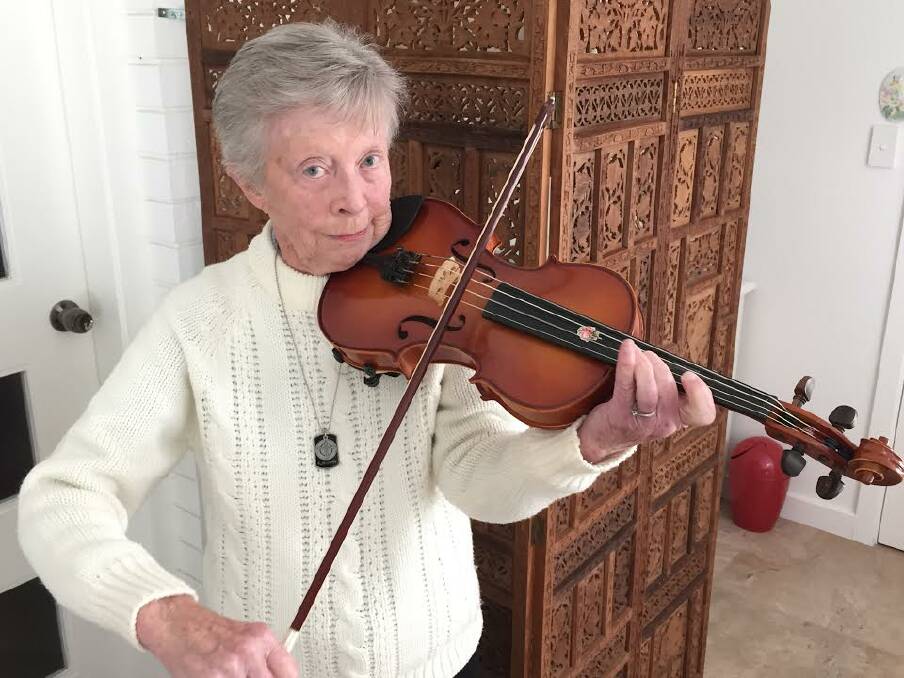 New instrument: Faye Owen has only been learning the baritone violin for the past six weeks but she said it was a relatively easy transition from the violin. 