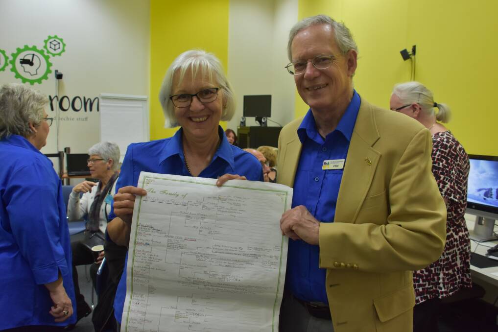 Jennifer Mullin and Clive Smith from the Port Macquarie and Districts Family History Society.