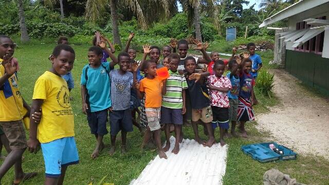 Children at Lousala school in Tanna during a rotary visit