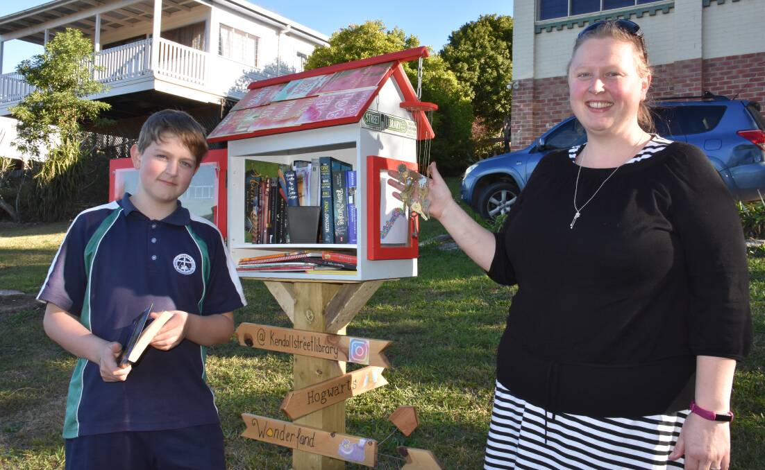 Thomas and Sarah Martin with the Graham Street library in Kendall. 