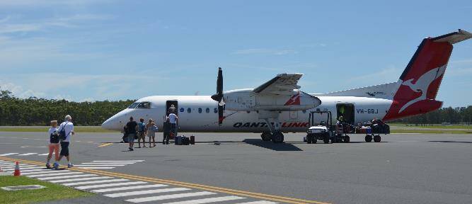 A Qantas flight from Sydney to Port Macquarie was struck by lighting. File photo.
