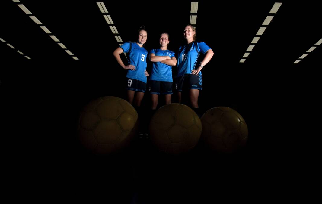 Spain is waiting: Britt Hargreaves, Shan Day and Sophie Jones made the Australian Womens Futsal team.