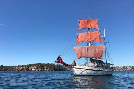 The Coral Trekker is a 23-metre, square rigged, wooden tall ship.