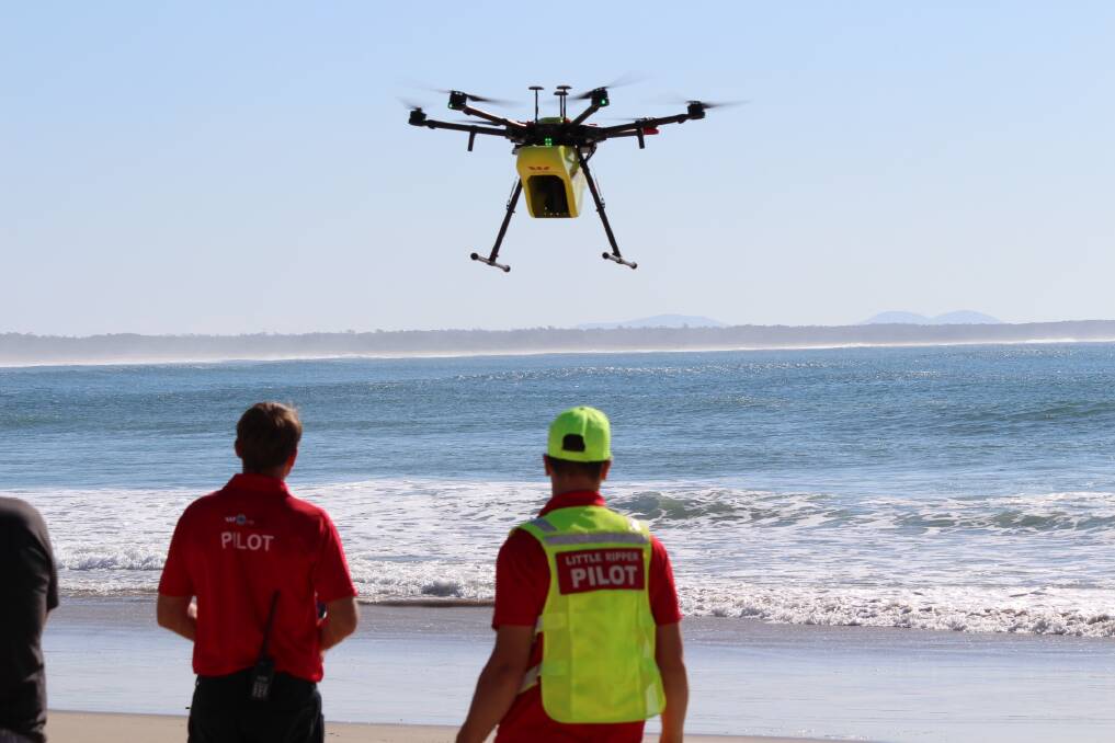 Eye i the sky: The drone will be used to assist surf life saving activities on the Mid North Coast.