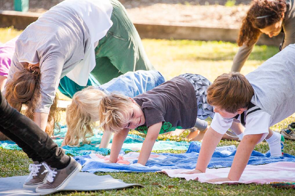 Family fun: There will be a full program of free classes to suit all age groups at this weekend's Yoga Festival.