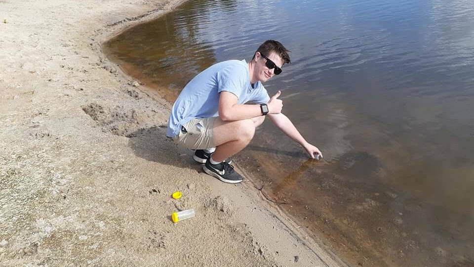 Camden Haven High students conduct water testing in Lake Cathie and Lake Innes.