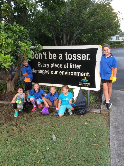CLEAN UP AUSTRALIA DAY: Camden Haven Girl Guides at a previous event.Photo: Supplied/Kim Woodhouse.