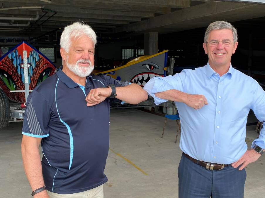 LOCAL SUPPORT: Ian Latham from Wauchope Bonny Hills SLSC with federal member, David Gillespie.